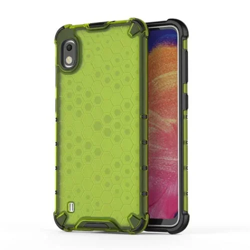 Carcasa PC TPU a Prueba de Golpes Honeycomb Galaxy A10 (Verde)