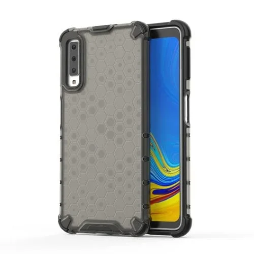 Carcasa PC + TPU Honeycomb a Prueba de Golpes Galaxy A7 (2018) (Negro)