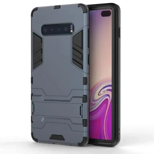 Carcasa PC TPU para Galaxy S10 + con Soporte (Azul Marino)