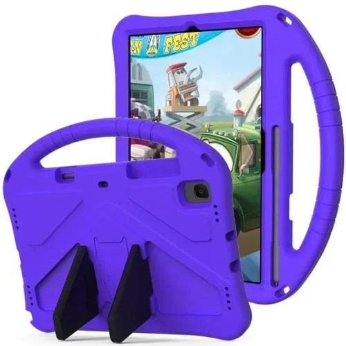 Carcasa Protectora Eva para Galaxy Tab A7 10.4 T500 (2020) Plana Anticaídas con Soporte (Morado)