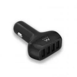 Cargador de coche ewent ew13544 puertos usb2.0 50w negro