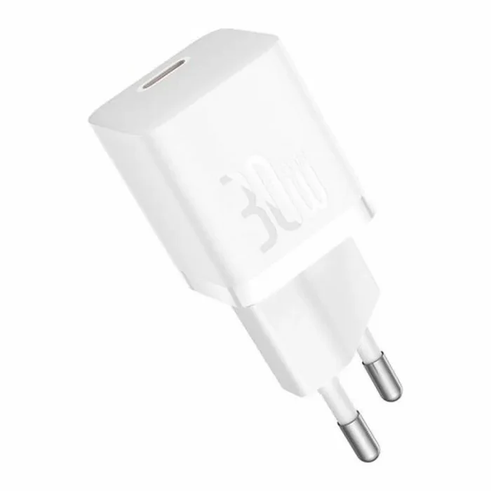 Cargador de pared compacto Baseus GaN5 30W – Blanco