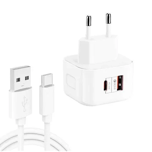 Cargador de Viaje Ysy-6087Pd 20W Pd3.0 + Qc3.0 Dual con USB A y Tipo-C (Enchufe UE)