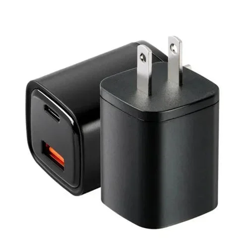 Cargador rápido Cyke K02 30 W con pantalla digital Pd+Qc3.0 enchufe Ee. Uu. (Negro)