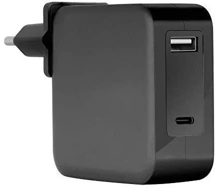 Cargador usb de viaje/pared usb-a (5v/3a) usb-c (5-20v/4.5a) black mars gaming