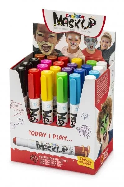 Carioca mask up expositor de 24 colores para la piel – colores brillantes y lavables – testados dermatologicamente – mezclables – colores surtidos