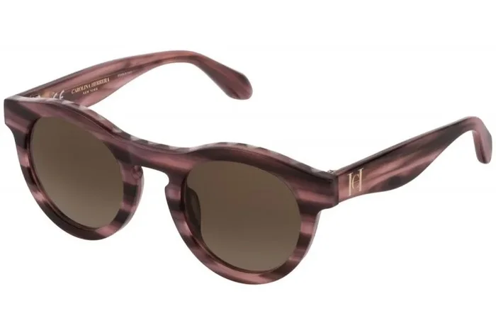 Carolina Herrera Gafas de sol New York SHN607 06YS, Brown Gradient rosa estriado brillante