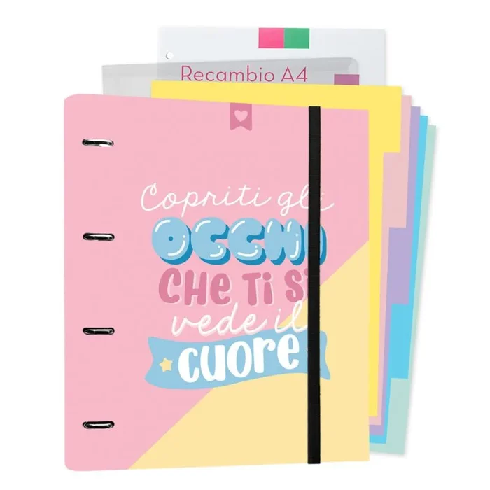 Carpeblock 4 anillas carouge blue & pink italiano