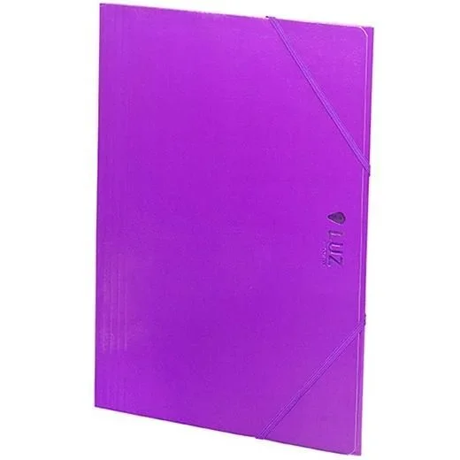 Carpeta carchivo gomas solapa luz carton brillante folio violeta