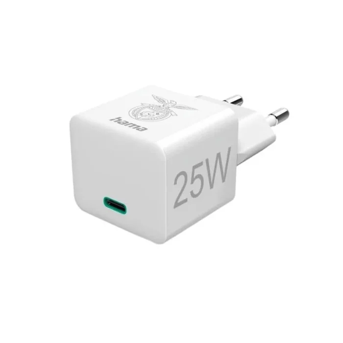 Carregador hama benfica mini pd/qc usb-c 20w, branco