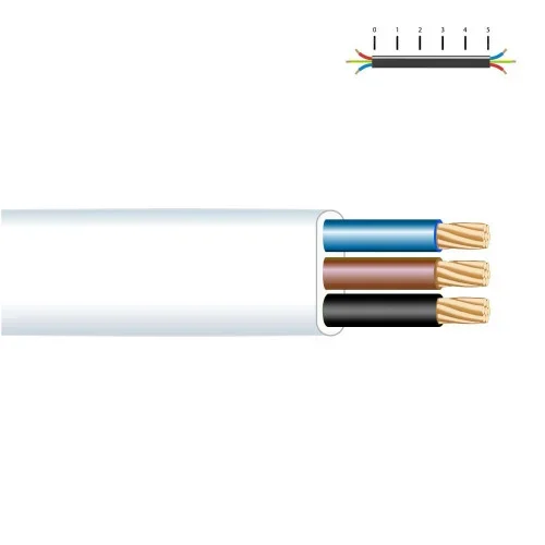 Carrete manguera plana 3 x 1,00 mm² blanca, 5 m
