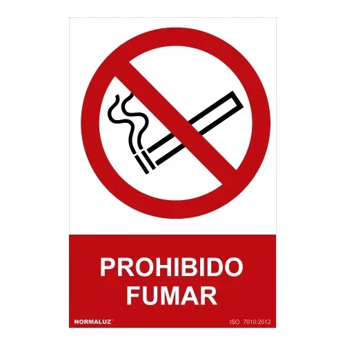 Cartel «prohibido fumar» (pvc 0,7mm) 30x40cm normaluz