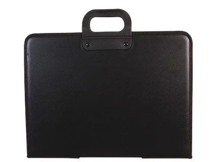 Cartera portadocumentos q-connect negra con asa con cremallera din a3 420×297 mm