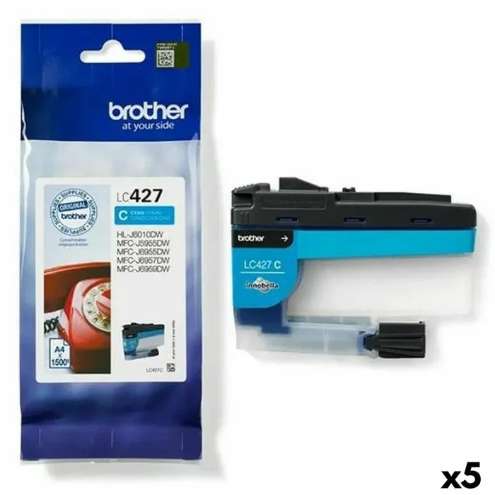 Cartucho de tinta original brother mfcj5955dw, mfcj6955dw cian (5 unidades)