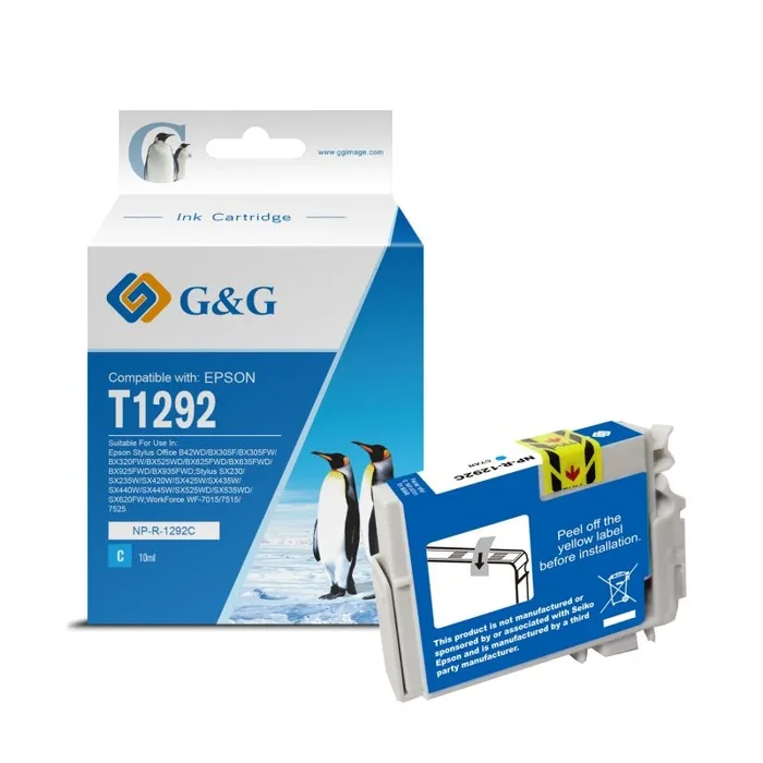Cartucho g&g epson t1292 cyan cartucho de tinta generico – reemplaza c13t12924012