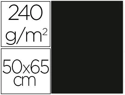 Cartulina liderpapel 50×65 cm 240g/m2 negro paquete de 25 unidades