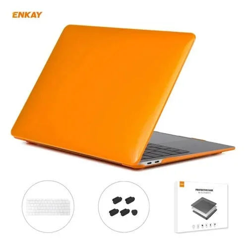 Case Laptop Enkay MacBook Air 13.3 A1932 (2018) Protección Cristal TPU Teclado Naranja
