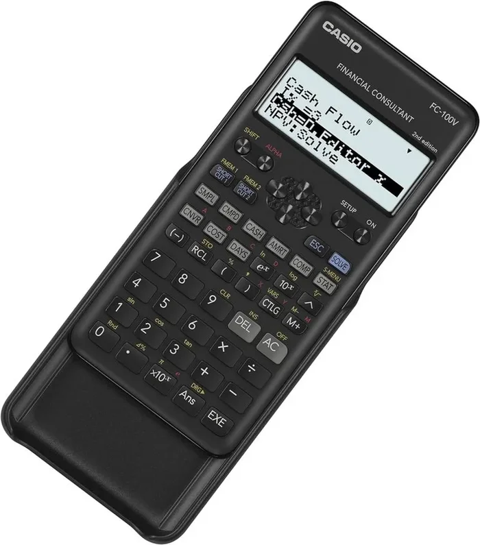 Casio fc-100v-2 calculadora financiera – pantalla de 4 lineas – visualizacion de varios parametros al mismo tiempo – teclas de acceso directo – alimentacion con pilas