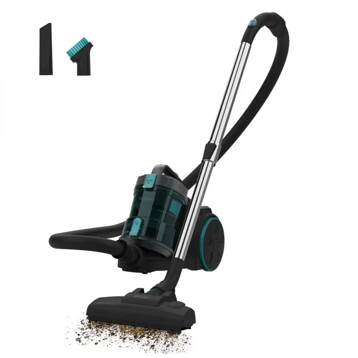Cecotec Aspirador de Trineo sin Bolsa Conga Rockstar Cyclonic XL. 890W, Depósito Gran Capacidad 2.5L, Filtro Alta Eficiencia, Tubo Telescópico Metálico Ajustable y Accesorios para Muebles y Esquinas
