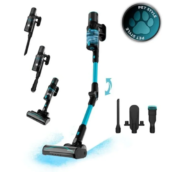 Cecotec Aspiradora Escoba sin Cable Conga Rockstar 3500 Storm Pet Flex. 500W, 150AW, Autonomía 70mins en Modo Eco, Cepillo Antienredos, Tubo Flexible, Cepillo Animales, Accesorios Muebles y Esquinas