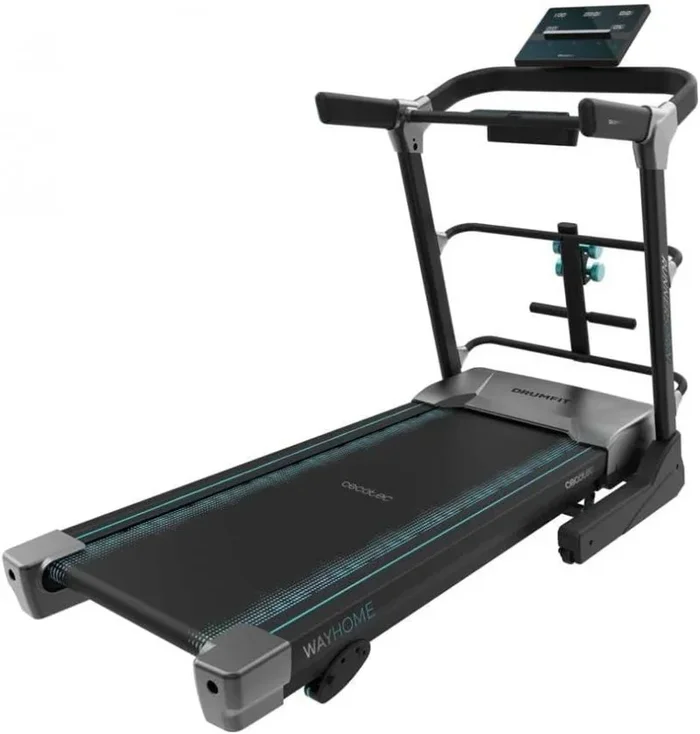 Cecotec Cinta de Correr Plegable DrumFit WayHome 1800 Runner Sprint. 2200 W, 1-18 Km/h, 12 Programas, Panel de Control LCD, Superficie de Carrera de 133×46 cm con Amortiguación, Inclinación Manual