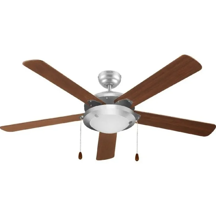 Cecotec Ventilador de Techo EnergySilence Aero 540. 60 W, 132 cm de Diámetro, Luz LED, 5 Aspas Reversibles, 3 Velocidades, Función Invierno, Acabado en 2 tonos de madera
