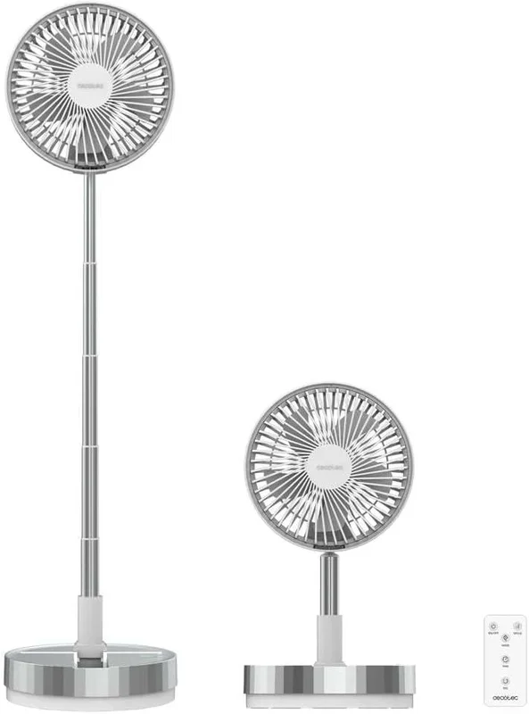 Cecotec Ventilador Portátil Plegable con Mando a Distancia EnergySilence 800 FoldAir Portable Control. Batería 7200mAh, Extensible, Oscilación Automática, 8 Pulgadas, 4 Velocidades