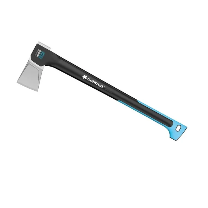 Cellfast Hacha para tronchar C1600 ENERGO™, Alta calidad de acero templado, Superficie antideslizante SAFETOUCH™, 61,5cm, 1,6 kg, 41-005