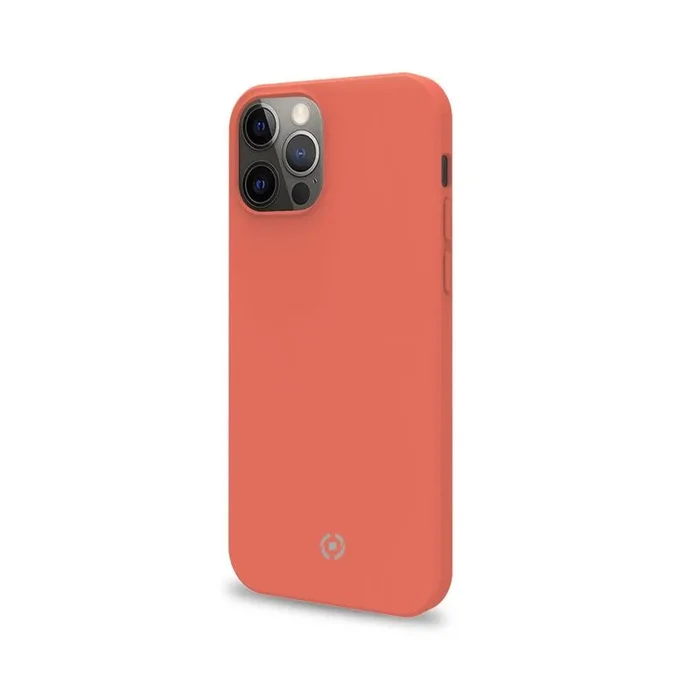 Celly Funda Naranja para iPhone 12 Pro MAX, Carcasa Protectora de Tacto Suave y Silicona TPU, Antideslizante Antigolpes y Antiarañazos