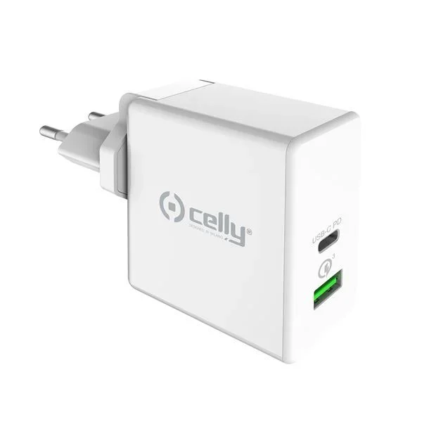 Celly TCUSBC45WWH cargador de dispositivo móvil Universal Blanco Corriente alterna Carga rápida Interior