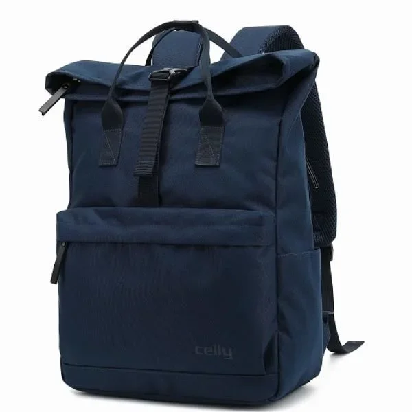 Celly VENTUREPACKBL mochila Mochila de viaje Azul cuero PU, Poliéster