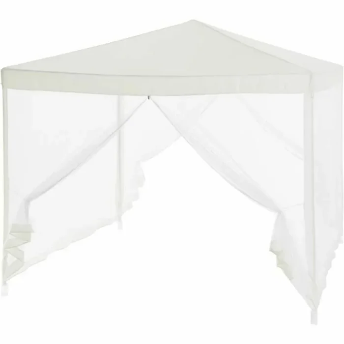 Cenador 140 acero 100 % poliéster 3 x 3 m blanco