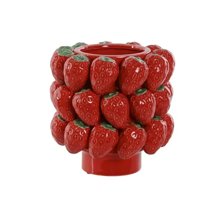 Centro de mesa home esprit rojo fresas tropical 20 x 20 x 21 cm