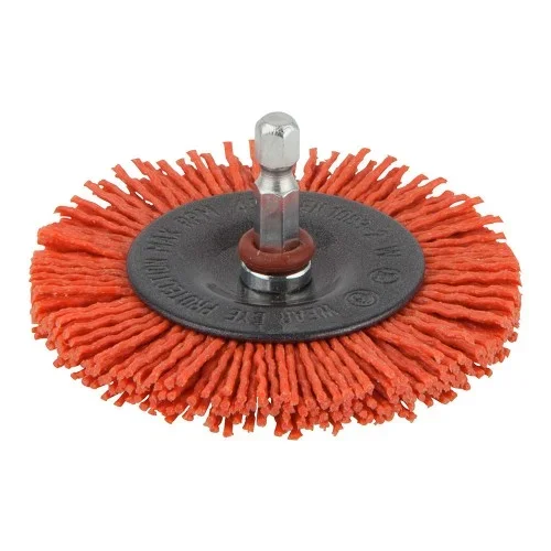 Cepillo de disco de nylon, vástago hexagonal 1/4″ ø75x10mm 1500000 wolfcraft