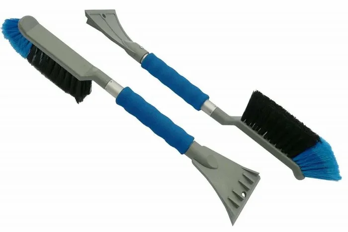 Cepillo Rascador de Hielo para Coche, 52 cm, herramienta para quitar nieve, mango antideslizante, mango de aluminio, raspador de 10 cm, cepillo de 17 cm, alta calidad