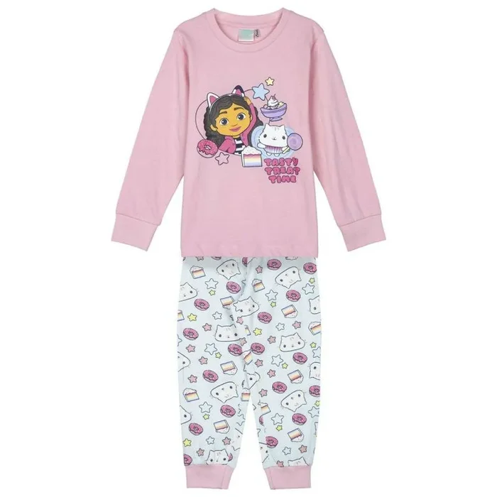 CERDÁ LIFE’S LITTLE MOMENTS | Pijama Largo Single Jersey Gabby’s Dollhouse Conjunto Cómodo y Suave, Diseño Exclusivo DreamWorks – Pijama Gabby’s Dollhouse Ideal para Fanáticos
