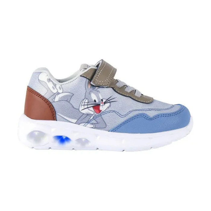 CERDÁ LIFE’S LITTLE MOMENTS, Zapatillas Niño Luces de Bugs Bunny con Velcro para Facilitar su Independencia y Comodidad y Refuerzo en la Puntera, Gris, 33 EU