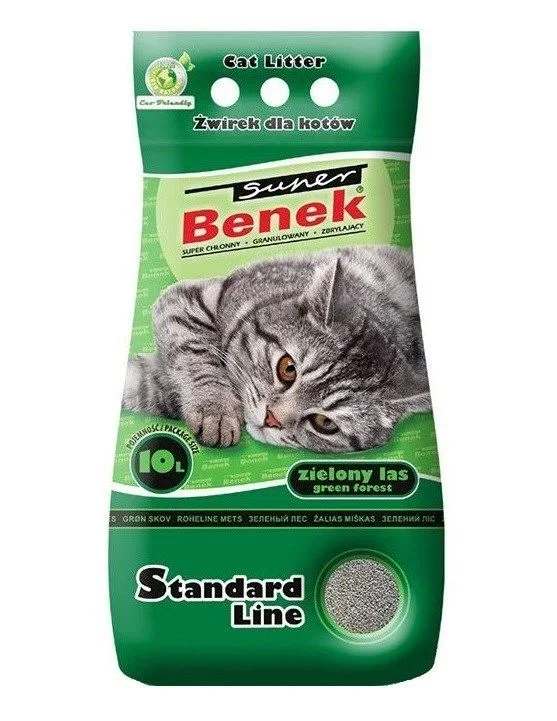 Certech super benek standard zielony las – żwirek dla kota zbrylający 10l