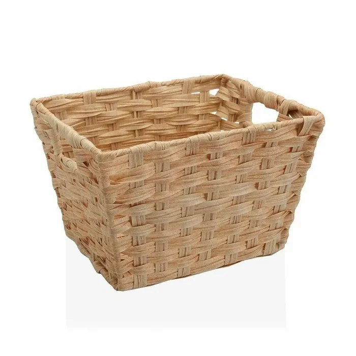 Cesta versa beige con asas polietileno (24 x 19 x 29 cm)