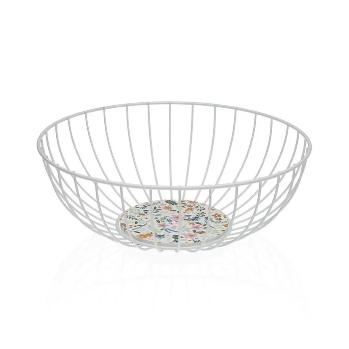 Cesta Versa Blanco Metal Acero Madera MDF 28 x 11 x 28 cm – Marca: Versa – EAN: 8420327570710