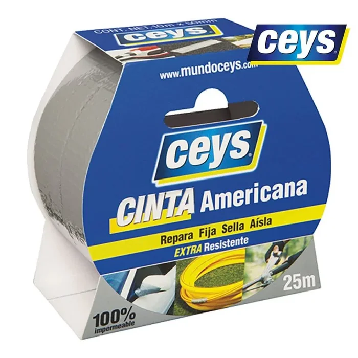 Ceys – Tackceys – Cinta Americana Plata – Rollo 25 X 50