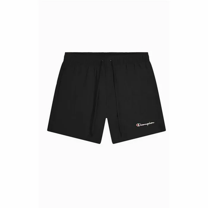 Champion Legacy Icons Beachshorts-Crinkle Taslon Small Script Logo Bañador para Hombre, Negro, S