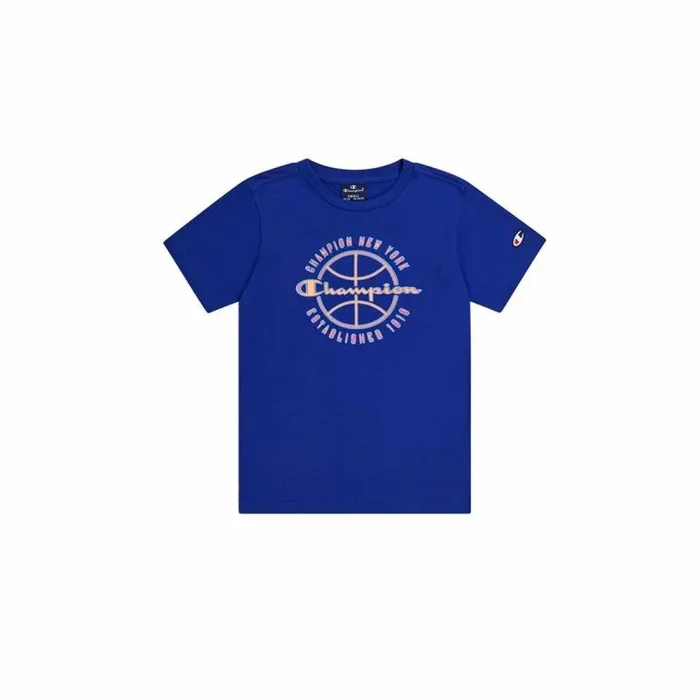 Champion Legacy Modern Basket B-Regular S/S Crewneck Camiseta, Azul Oscuro, 13-14 Años para Niños