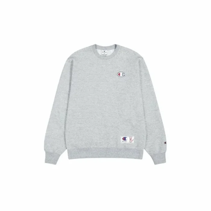 Champion Legacy Retro Sport (220325) -Soft Compact Poly Fleece Back Logo Crewneck Sudadera, Gris (EM021), L para Hombre