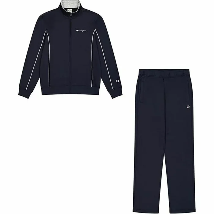 Champion Legacy Script Shop Piping (220289) -Soft Compact Powerblend Fleece High-Neck Chándal Deportivo, Azul (BS501), S para Hombre