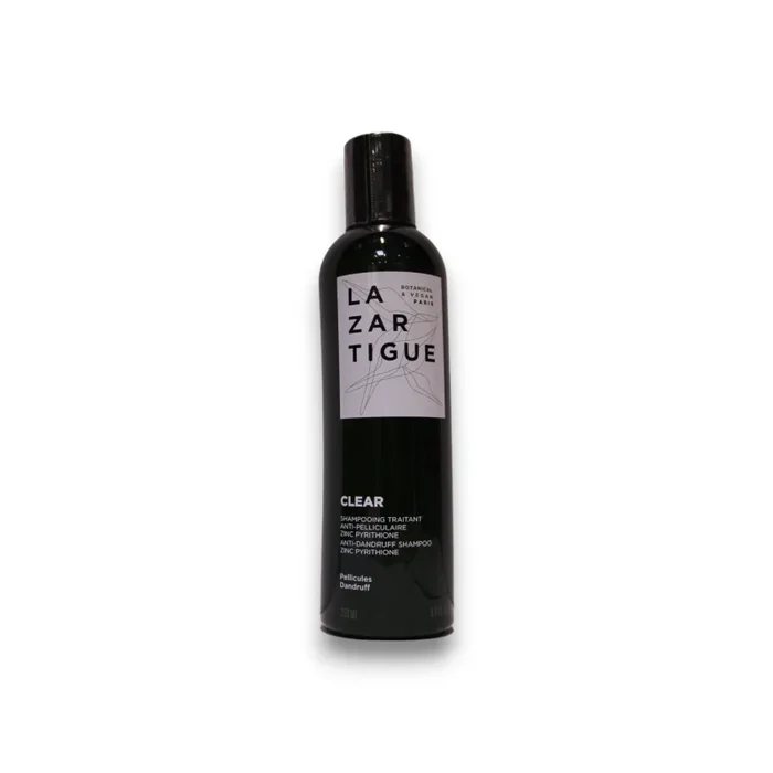 Champú anticaspa vegano Lazartigue Clear / Cuidado capilar efectivo, fórmula natural, limpieza profunda y suave, 250 ml para un cabello sano y sin caspa
