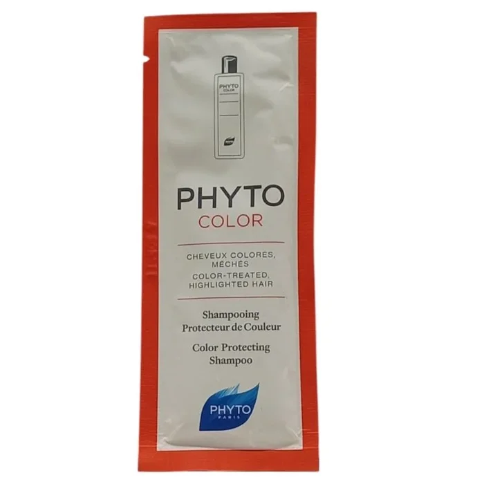 Champú Phyto Color Protect, fórmula suave para protección del color, 10 ml, cuidado intensivo para cabello teñido y brillante