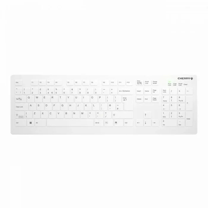 CHERRY AK-C8112 teclado Médico RF inalámbrico QWERTY Inglés Blanco