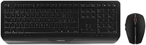 CHERRY Gentix Desktop teclado Ratón incluido RF inalámbrico Suizo Negro