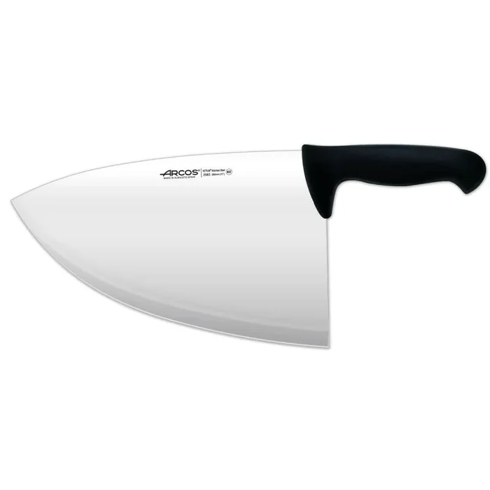 Chuletera Arcos Colour – Prof 298325 de acero inoxidable Nitrum y mango ergonómico de Polipropileno de color negro y hoja de 28 cm, y 3 mm de espesor en estuche